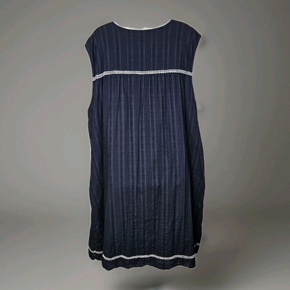 J.Jill Cotton Shift Dress 4X Embroidered Resortwear Black Quiet Luxury Beach - Picture 6 of 16